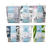 Wholesale - 71x71" PRINTED POLYESTER SHOWER CURTAINS WITH HOOKS ASST C/P 40, UPC: 810002208591